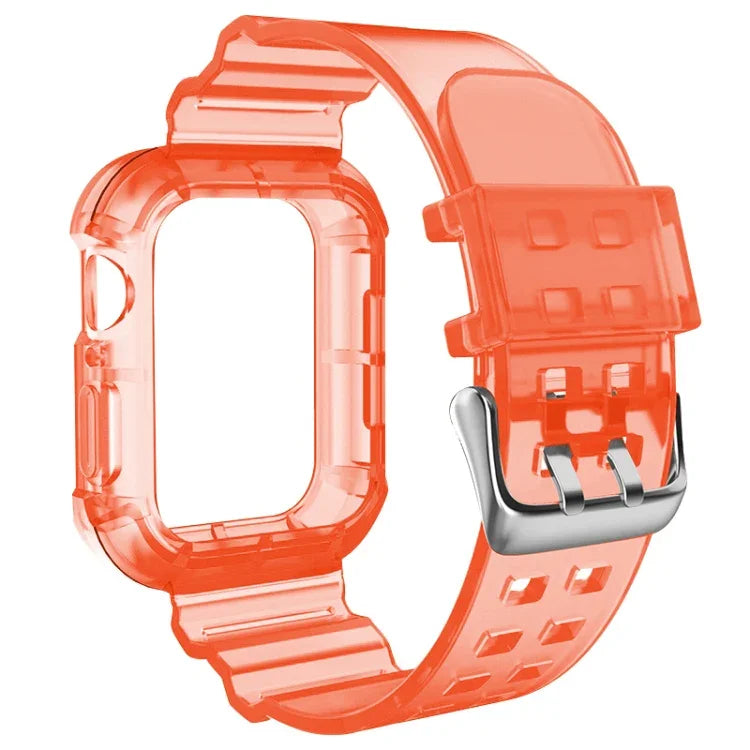 สายรัดนาฬิกาโปร่งใส สำหรับ Apple Watch Series 8&7 45mm / SE 2&6&SE&5&4 44mm / 3&2&1 42mm(สีน้ำตาลโปร่งใส), 7 41mm / 6&SE&5&4 40mm / 3&2&1 38mm, 7 45mm / 6&SE&5&4 44mm / 3&2&1 42mm