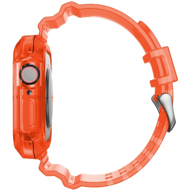 สายรัดนาฬิกาโปร่งใส สำหรับ Apple Watch Series 8&7 45mm / SE 2&6&SE&5&4 44mm / 3&2&1 42mm(สีน้ำตาลโปร่งใส), 7 41mm / 6&SE&5&4 40mm / 3&2&1 38mm, 7 45mm / 6&SE&5&4 44mm / 3&2&1 42mm