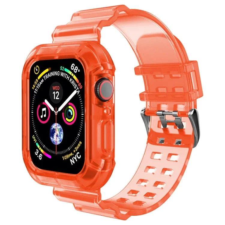 สายรัดนาฬิกาโปร่งใส สำหรับ Apple Watch Series 8&7 45mm / SE 2&6&SE&5&4 44mm / 3&2&1 42mm(สีน้ำตาลโปร่งใส), 7 41mm / 6&SE&5&4 40mm / 3&2&1 38mm, 7 45mm / 6&SE&5&4 44mm / 3&2&1 42mm