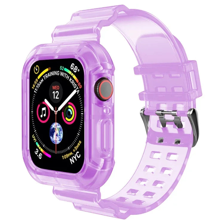 สายรัดนาฬิกาโปร่งใส สำหรับ Apple Watch Series 8&7 45mm / SE 2&6&SE&5&4 44mm / 3&2&1 42mm(สีน้ำตาลโปร่งใส), 7 41mm / 6&SE&5&4 40mm / 3&2&1 38mm, 7 45mm / 6&SE&5&4 44mm / 3&2&1 42mm
