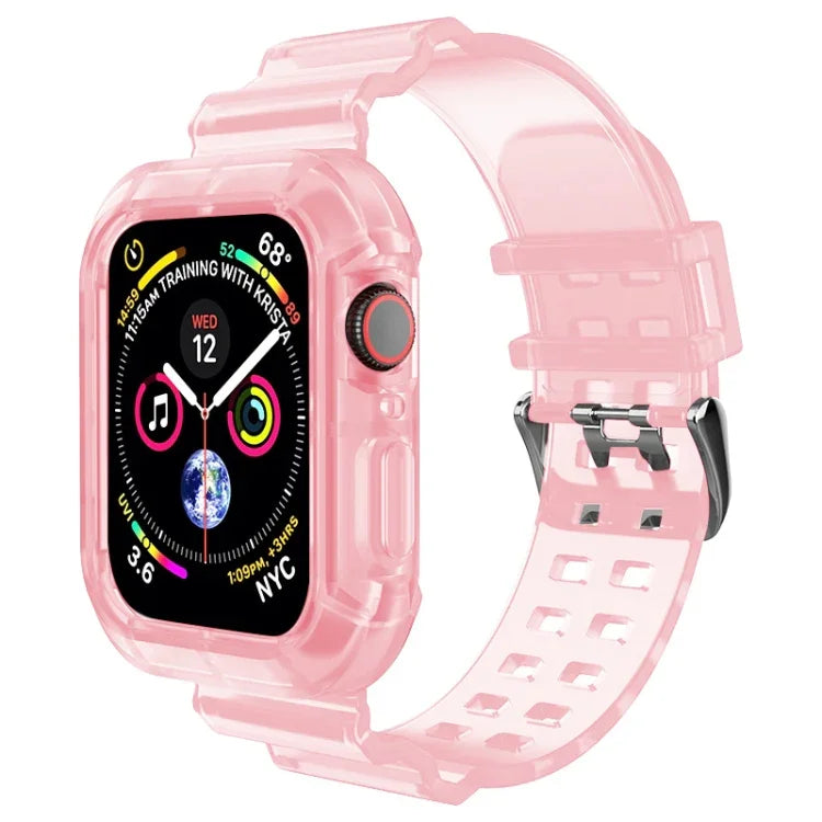 สายรัดนาฬิกาโปร่งใส สำหรับ Apple Watch Series 8&7 45mm / SE 2&6&SE&5&4 44mm / 3&2&1 42mm(สีน้ำตาลโปร่งใส), 7 41mm / 6&SE&5&4 40mm / 3&2&1 38mm, 7 45mm / 6&SE&5&4 44mm / 3&2&1 42mm