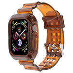 สายรัดนาฬิกาโปร่งใส สำหรับ Apple Watch Series 8&7 45mm / SE 2&6&SE&5&4 44mm / 3&2&1 42mm(สีน้ำตาลโปร่งใส), 7 41mm / 6&SE&5&4 40mm / 3&2&1 38mm, 7 45mm / 6&SE&5&4 44mm / 3&2&1 42mm