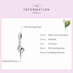 จี้หอยสังข์เงินสเตอร์ลิง S925 อุปกรณ์ทำสร้อยข้อมือสร้อยคอ DIY ลายหอยสังข์