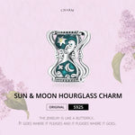 ลูกปัดสร้อยข้อมือ DIY เงินสเตอร์ลิง S925 ลายดวงอาทิตย์ ดวงจันทร์ และนาฬิกาทราย Sun Moon Hourglass