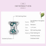 ลูกปัดสร้อยข้อมือ DIY เงินสเตอร์ลิง S925 ลายดวงอาทิตย์ ดวงจันทร์ และนาฬิกาทราย Sun Moon Hourglass