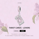 จี้สร้อยข้อมือ DIY เงินสเตอร์ลิง S925 ลายไพ่ทาโรต์คนรัก Tarot Lover