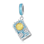 จี้สร้อยข้อมือ DIY เงินสเตอร์ลิง S925 ลายไพ่ทาโรต์ดวงอาทิตย์ Tarot Sun