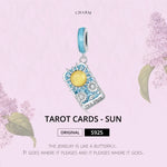 จี้สร้อยข้อมือ DIY เงินสเตอร์ลิง S925 ลายไพ่ทาโรต์ดวงอาทิตย์ Tarot Sun