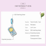 จี้สร้อยข้อมือ DIY เงินสเตอร์ลิง S925 ลายไพ่ทาโรต์ดวงอาทิตย์ Tarot Sun