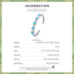 แหวนเปิดผู้หญิงเงินสเตอร์ลิง S925 ลายบิดเทอร์ควอยซ์