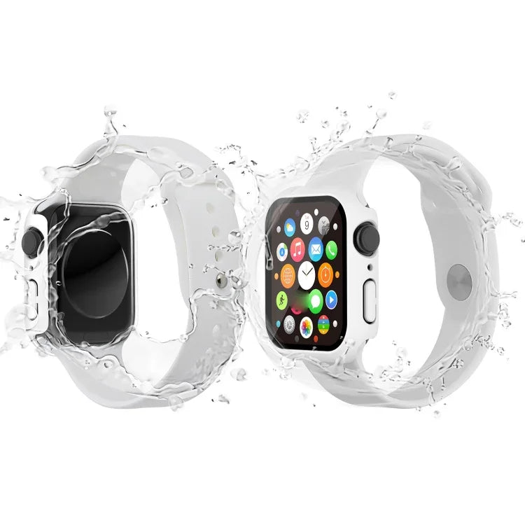 เคสกันน้ำ PC+ฟิล์มกระจกนิรภัยสำหรับ Apple Watch Series 9 / 8 / 7 41มม., สำหรับ Apple Watch Series 9 / 8 / 7 45มม.
