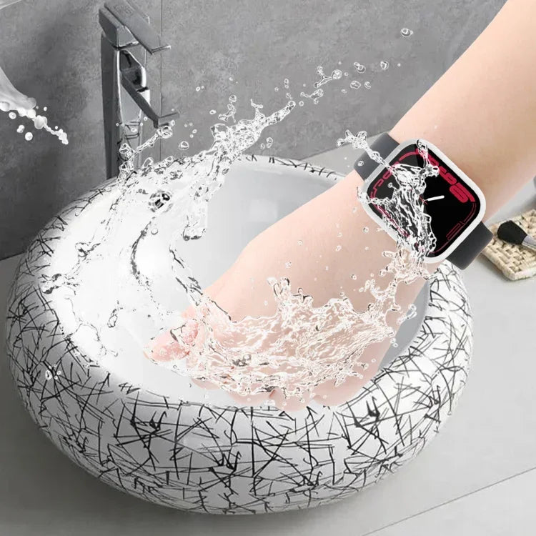 เคสกันน้ำ PC+ฟิล์มกระจกนิรภัยสำหรับ Apple Watch Series 9 / 8 / 7 41มม., สำหรับ Apple Watch Series 9 / 8 / 7 45มม.