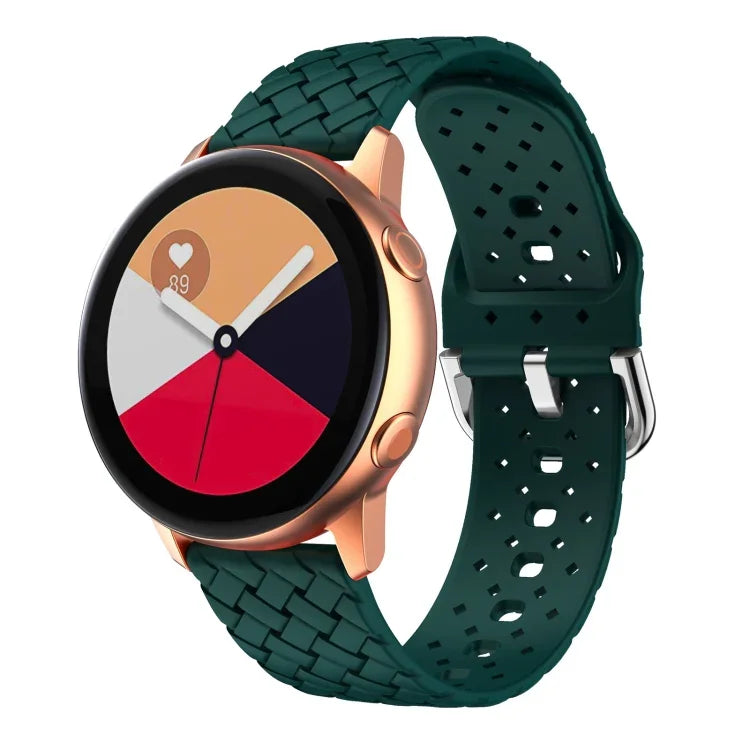 Weave Texture Silicone Watch Band, For Samsung Galaxy Watch4 40/44mm, For Samsung Galaxy Watch4 Classic 42/46mm