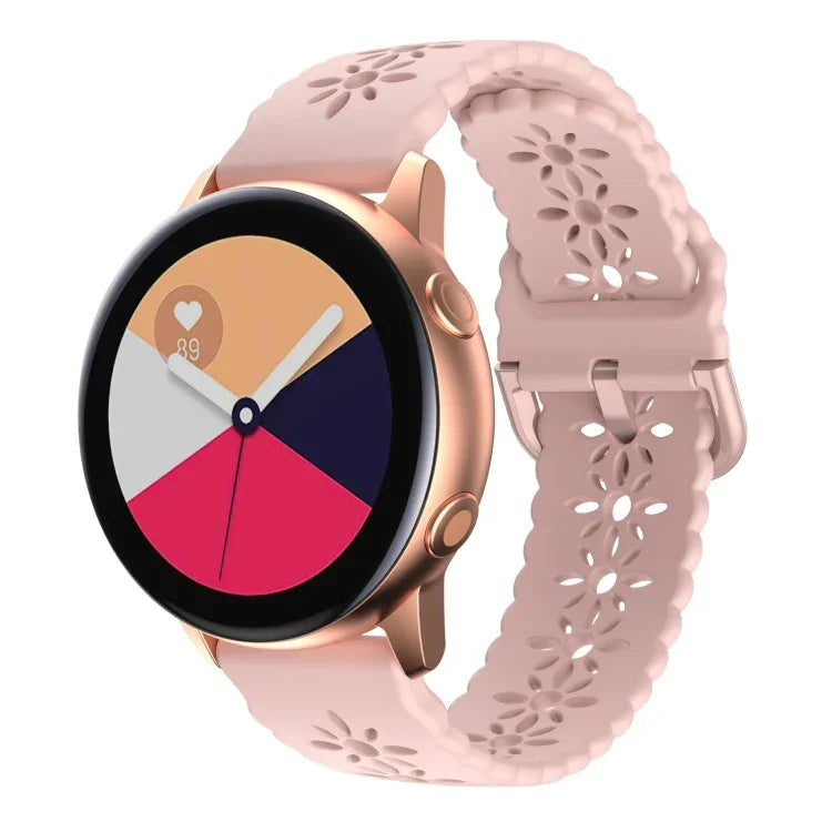 สายรัดนาฬิกาซิลิโคนลายดอกบ๊วยกลวง สำหรับ Samsung Galaxy Watch4 40/44 มม. สำหรับ Samsung Galaxy Watch4 Classic 42/46 มม.