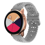 สายรัดนาฬิกาซิลิโคนลายดอกบ๊วยกลวง สำหรับ Samsung Galaxy Watch4 40/44 มม. สำหรับ Samsung Galaxy Watch4 Classic 42/46 มม.