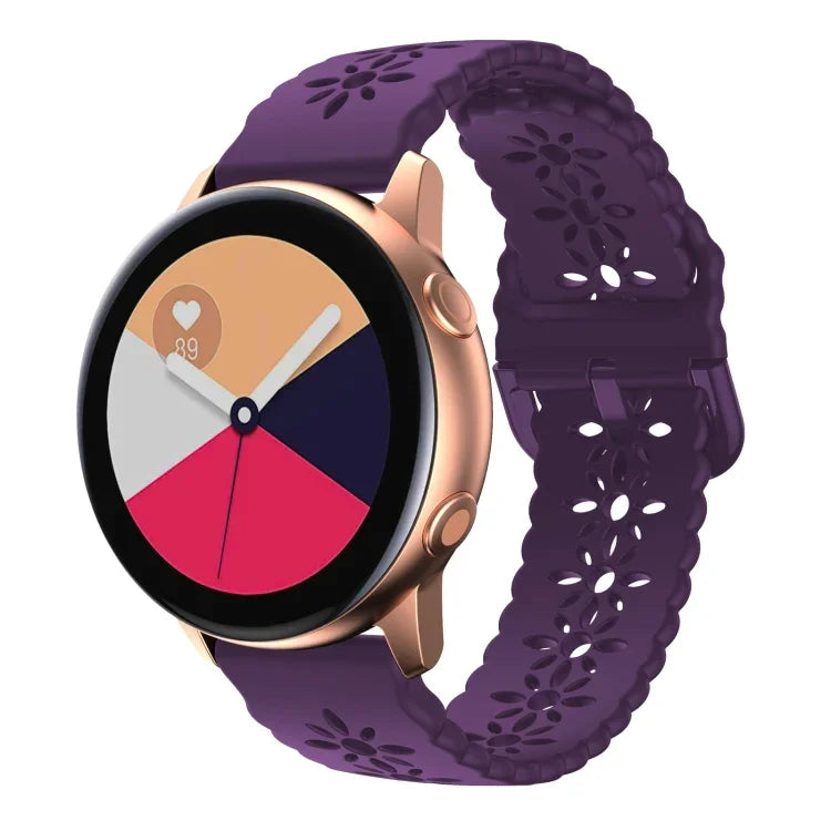 สายรัดนาฬิกาซิลิโคนลายดอกบ๊วยกลวง สำหรับ Samsung Galaxy Watch4 40/44 มม. สำหรับ Samsung Galaxy Watch4 Classic 42/46 มม.