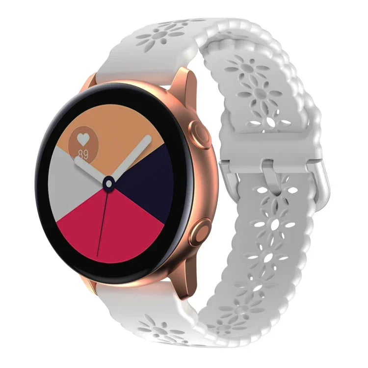 สายรัดนาฬิกาซิลิโคนลายดอกบ๊วยกลวง สำหรับ Samsung Galaxy Watch4 40/44 มม. สำหรับ Samsung Galaxy Watch4 Classic 42/46 มม.