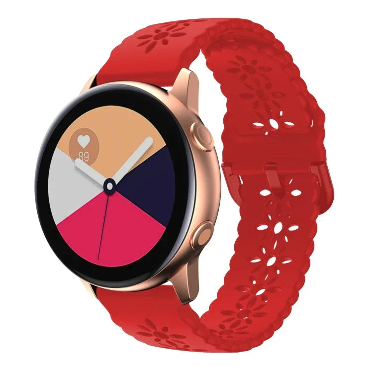 สายรัดนาฬิกาซิลิโคนลายดอกบ๊วยกลวง สำหรับ Samsung Galaxy Watch4 40/44 มม. สำหรับ Samsung Galaxy Watch4 Classic 42/46 มม.
