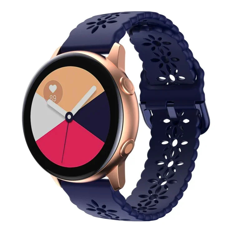 สายรัดนาฬิกาซิลิโคนลายดอกบ๊วยกลวง สำหรับ Samsung Galaxy Watch4 40/44 มม. สำหรับ Samsung Galaxy Watch4 Classic 42/46 มม.