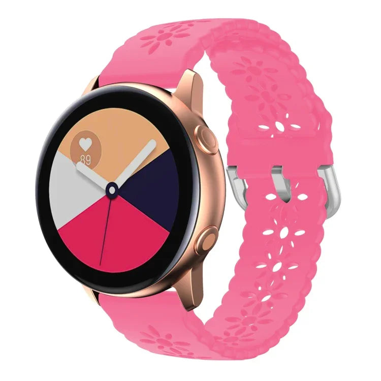 สายรัดนาฬิกาซิลิโคนลายดอกบ๊วยกลวง สำหรับ Samsung Galaxy Watch4 40/44 มม. สำหรับ Samsung Galaxy Watch4 Classic 42/46 มม.