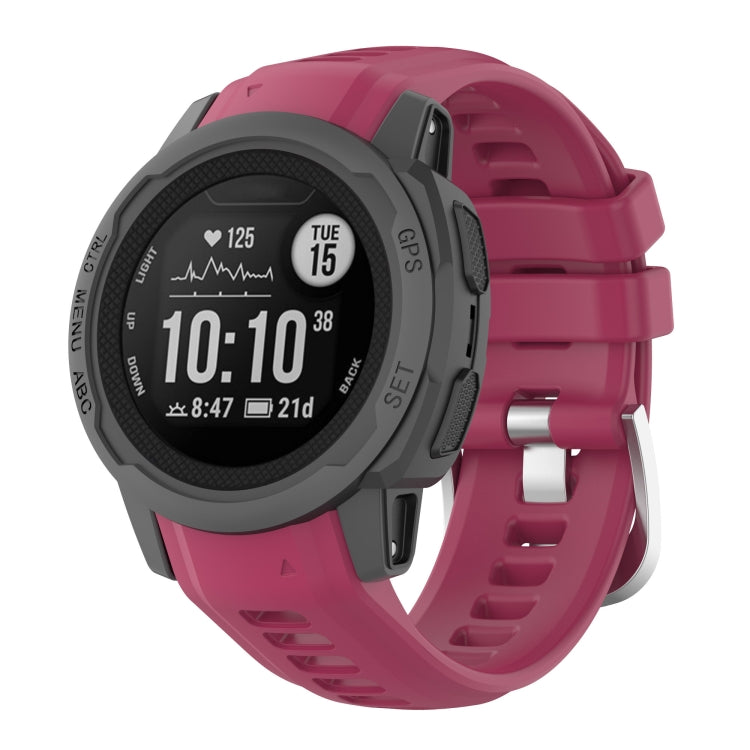 Silicone Stainless Steel Buckle Watch Band, For Garmin Instinct 2S
