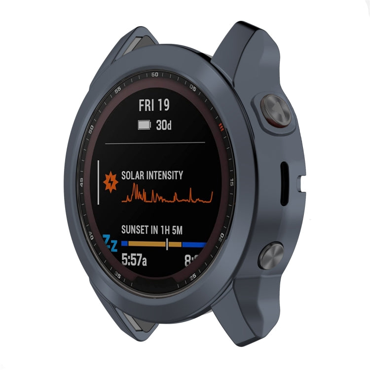 TPU Half-pack Hollowed Electroplating Watch Case, For Garmin Fenix 7S, For Garmin Fenix 7X, For Garmin Fenix 7