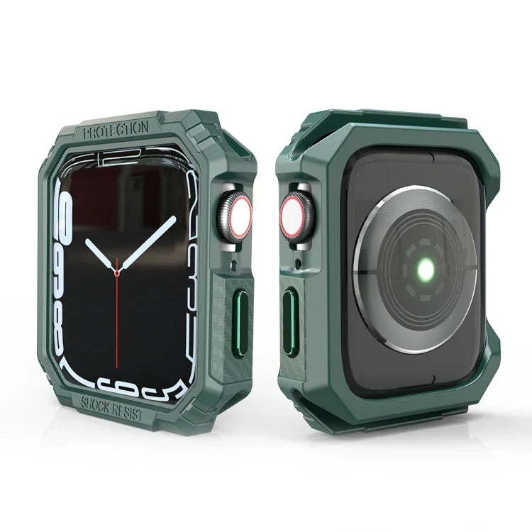 เคสกันกระแทกลายคาร์บอนไฟเบอร์สีตัดกัน สำหรับ Apple Watch Series 9 / 8 / 7 41มม., สำหรับ Apple Watch Series 9 / 8 / 7 45มม., สำหรับ Apple Watch Series 6 & SE & 5 & 4 44มม., สำหรับ Apple Watch Series 6 & SE & 5 & 4 40มม.