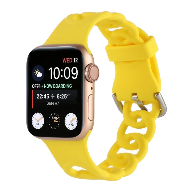 สายซิลิโคนกลวงสำหรับ Apple Watch Series, 7 41มม. / 6&SE&5&4 40มม. / 3&2&1 38มม., 7 45มม. / 6&SE&5&4 44มม. / 3&2&1 42มม.
