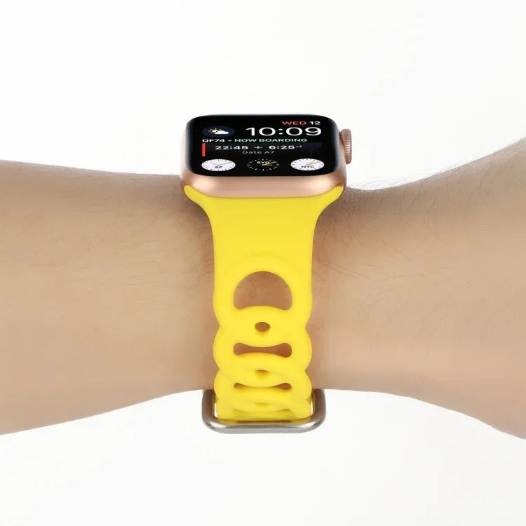 สายซิลิโคนกลวงสำหรับ Apple Watch Series, 7 41มม. / 6&SE&5&4 40มม. / 3&2&1 38มม., 7 45มม. / 6&SE&5&4 44มม. / 3&2&1 42มม.