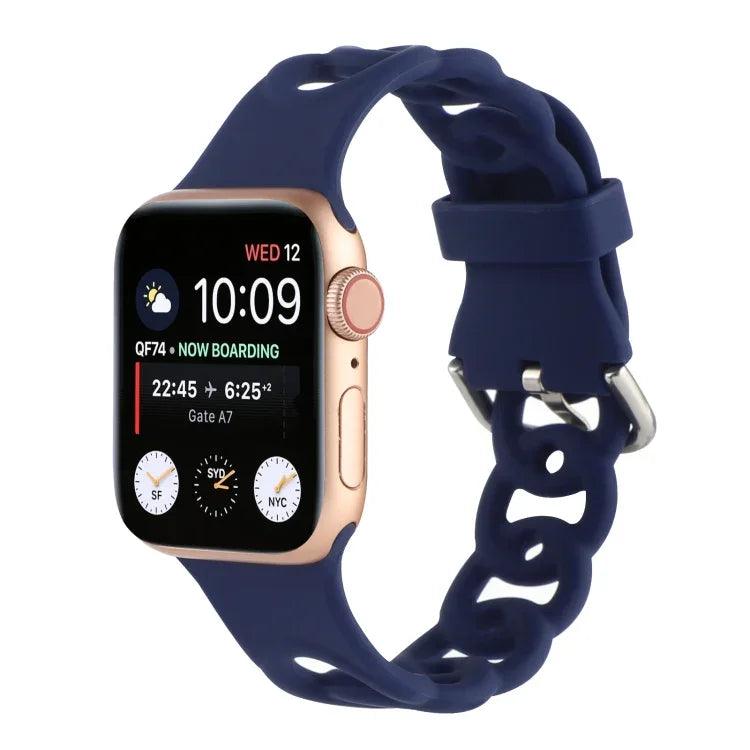 สายซิลิโคนกลวงสำหรับ Apple Watch Series, 7 41มม. / 6&SE&5&4 40มม. / 3&2&1 38มม., 7 45มม. / 6&SE&5&4 44มม. / 3&2&1 42มม.