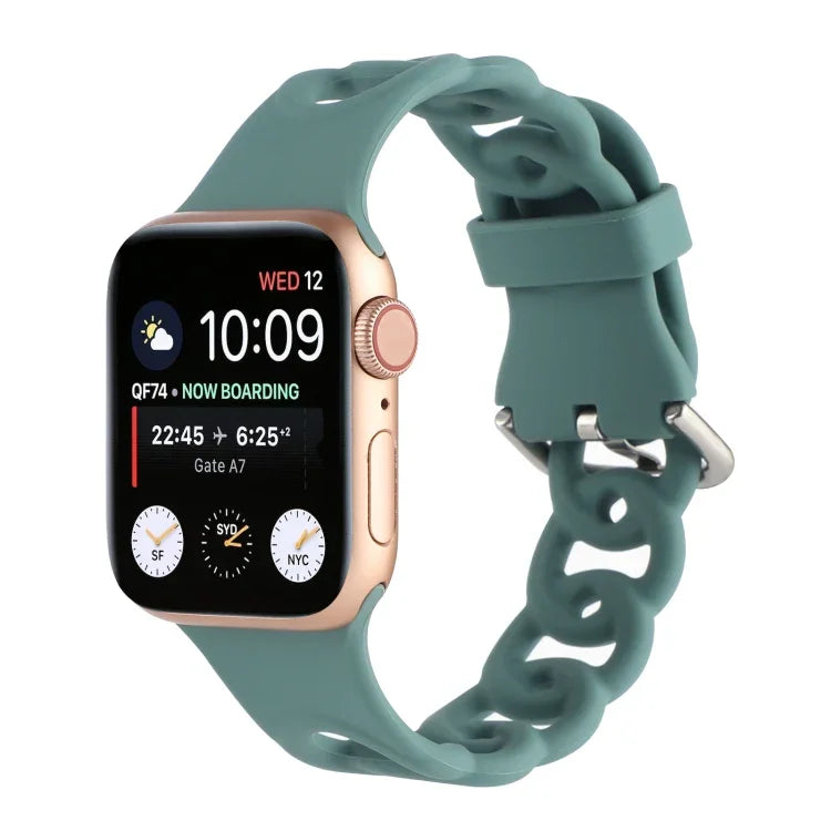 สายซิลิโคนกลวงสำหรับ Apple Watch Series, 7 41มม. / 6&SE&5&4 40มม. / 3&2&1 38มม., 7 45มม. / 6&SE&5&4 44มม. / 3&2&1 42มม.