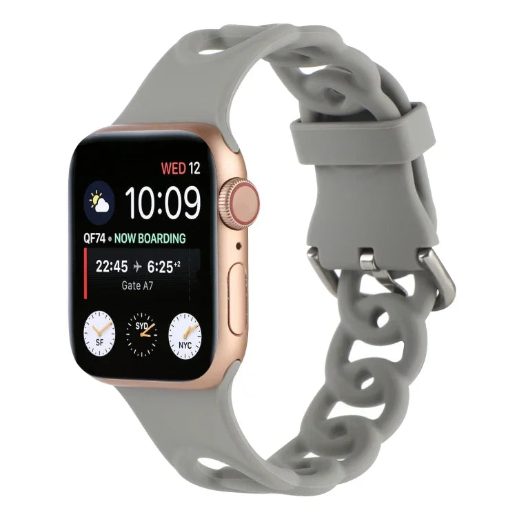 สายซิลิโคนกลวงสำหรับ Apple Watch Series, 7 41มม. / 6&SE&5&4 40มม. / 3&2&1 38มม., 7 45มม. / 6&SE&5&4 44มม. / 3&2&1 42มม.