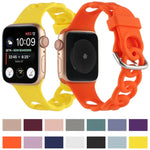 สายซิลิโคนกลวงสำหรับ Apple Watch Series, 7 41มม. / 6&SE&5&4 40มม. / 3&2&1 38มม., 7 45มม. / 6&SE&5&4 44มม. / 3&2&1 42มม.