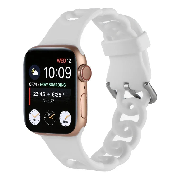 สายซิลิโคนกลวงสำหรับ Apple Watch Series, 7 41มม. / 6&SE&5&4 40มม. / 3&2&1 38มม., 7 45มม. / 6&SE&5&4 44มม. / 3&2&1 42มม.