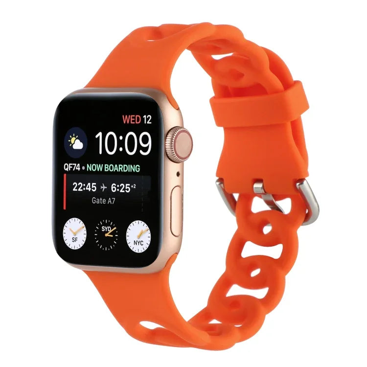 สายซิลิโคนกลวงสำหรับ Apple Watch Series, 7 41มม. / 6&SE&5&4 40มม. / 3&2&1 38มม., 7 45มม. / 6&SE&5&4 44มม. / 3&2&1 42มม.