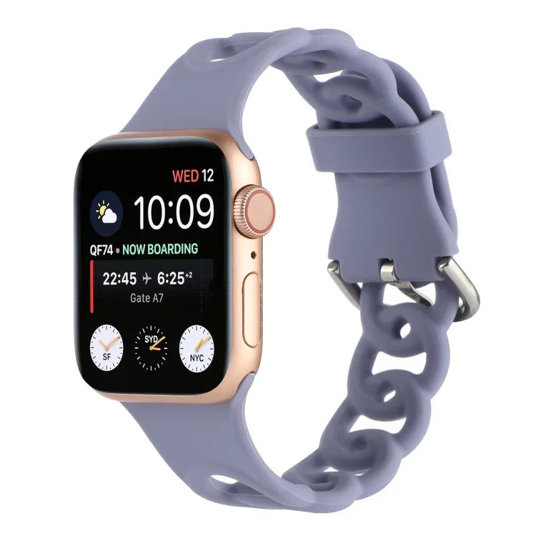 สายซิลิโคนกลวงสำหรับ Apple Watch Series, 7 41มม. / 6&SE&5&4 40มม. / 3&2&1 38มม., 7 45มม. / 6&SE&5&4 44มม. / 3&2&1 42มม.