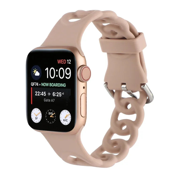 สายซิลิโคนกลวงสำหรับ Apple Watch Series, 7 41มม. / 6&SE&5&4 40มม. / 3&2&1 38มม., 7 45มม. / 6&SE&5&4 44มม. / 3&2&1 42มม.