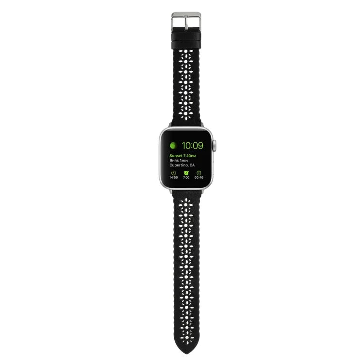 สายหนังแท้กลวงสำหรับ Apple Watch Series, 7 41มม. / 6&SE&5&4 40มม. / 3&2&1 38มม., 7 45มม. / 6&SE&5&4 44มม. / 3&2&1 42มม.