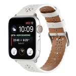 สายหนังแท้กลวงสำหรับ Apple Watch Series, 7 41มม. / 6&SE&5&4 40มม. / 3&2&1 38มม., 7 45มม. / 6&SE&5&4 44มม. / 3&2&1 42มม.