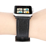 สายหนังแท้กลิตเตอร์สำหรับ Apple Watch Series, 7 41มม. / 6&SE&5&4 40มม. / 3&2&1 38มม., 7 45มม. / 6&SE&5&4 44มม. / 3&2&1 42มม.