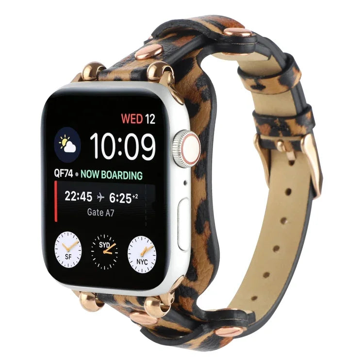 สายรัดนาฬิกาหนังแท้สำหรับ Apple Watch Series, 7 41มม. / 6&SE&5&4 40มม. / 3&2&1 38มม., 7 45มม. / 6&SE&5&4 44มม. / 3&2&1 42มม.