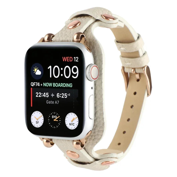 สายรัดนาฬิกาหนังแท้สำหรับ Apple Watch Series, 7 41มม. / 6&SE&5&4 40มม. / 3&2&1 38มม., 7 45มม. / 6&SE&5&4 44มม. / 3&2&1 42มม.