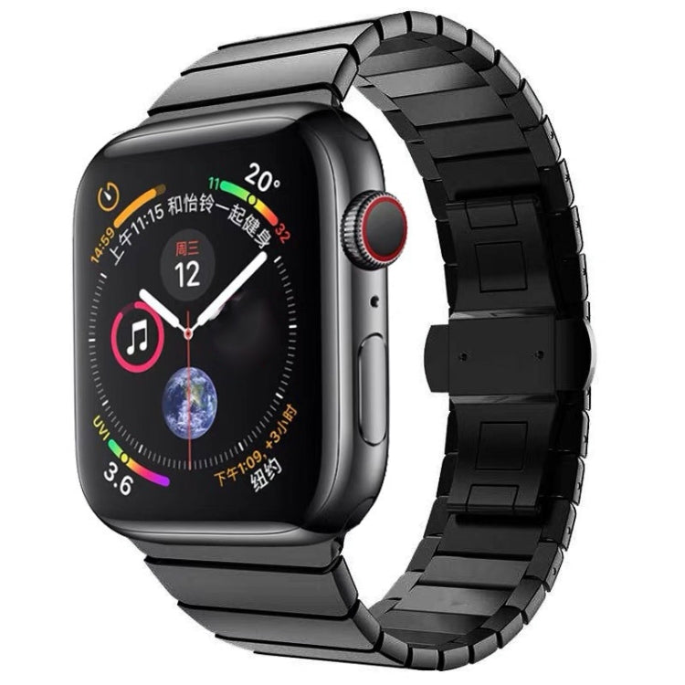 สายรัดนาฬิกาสแตนเลสแบบเม็ดเดียวพร้อมหัวเข็มขัดรูปผีเสื้อสำหรับ Apple Watch Series, สำหรับ Apple Watch Series 8&7 41มม., สำหรับ Apple Watch Ultra 49มม. / Series 8&7 45มม., 7 41มม. / 6&SE&5&4 40มม. / 3&2&1 38มม., 7 45มม. / 6&SE&5&4 44มม. / 3&2&1 42มม.