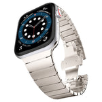สายรัดนาฬิกาสแตนเลสแบบเม็ดเดียวพร้อมหัวเข็มขัดรูปผีเสื้อสำหรับ Apple Watch Series, สำหรับ Apple Watch Series 8&7 41มม., สำหรับ Apple Watch Ultra 49มม. / Series 8&7 45มม., 7 41มม. / 6&SE&5&4 40มม. / 3&2&1 38มม., 7 45มม. / 6&SE&5&4 44มม. / 3&2&1 42มม.