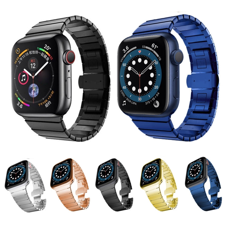 สายรัดนาฬิกาสแตนเลสแบบเม็ดเดียวพร้อมหัวเข็มขัดรูปผีเสื้อสำหรับ Apple Watch Series, สำหรับ Apple Watch Series 8&7 41มม., สำหรับ Apple Watch Ultra 49มม. / Series 8&7 45มม., 7 41มม. / 6&SE&5&4 40มม. / 3&2&1 38มม., 7 45มม. / 6&SE&5&4 44มม. / 3&2&1 42มม.
