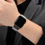 สายรัดนาฬิกาสแตนเลสแบบเม็ดเดียวพร้อมหัวเข็มขัดรูปผีเสื้อสำหรับ Apple Watch Series, สำหรับ Apple Watch Series 8&7 41มม., สำหรับ Apple Watch Ultra 49มม. / Series 8&7 45มม., 7 41มม. / 6&SE&5&4 40มม. / 3&2&1 38มม., 7 45มม. / 6&SE&5&4 44มม. / 3&2&1 42มม.