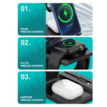 D2 ที่ชาร์จไร้สายเร็ว 15W สูงสุด 6 in 1 แบบมัลติฟังก์ชันพร้อมที่วาง