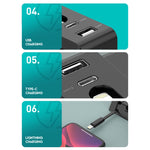 D2 ที่ชาร์จไร้สายเร็ว 15W สูงสุด 6 in 1 แบบมัลติฟังก์ชันพร้อมที่วาง