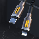 สายชาร์จข้อมูลเร็ว awei CL-125L Type-C / USB-C เป็น 8 พิน ความยาว: 1 เมตร