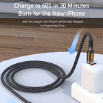 สายชาร์จข้อมูลเร็ว awei CL-125L Type-C / USB-C เป็น 8 พิน ความยาว: 1 เมตร